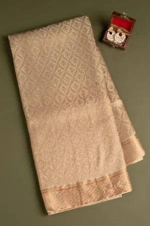 Grey Zariwork Pure Silk Saree