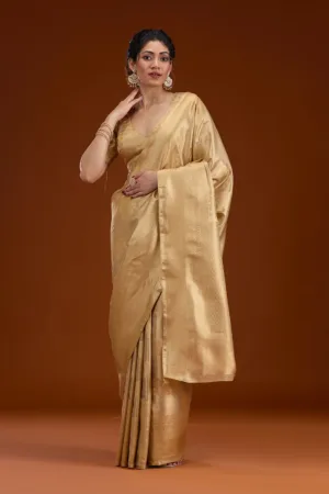 Beige Zariwork Tissue Saree