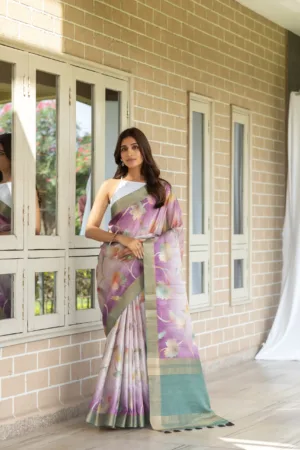 Neelam Floral Chhaap Saree