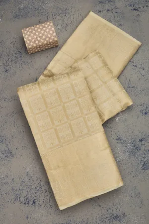 Cream Zariwork Pure Silk Saree