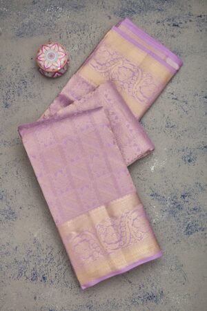Lavender Zariwork Pure Silk Saree