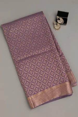 Lavender Zariwork Pure Silk Saree