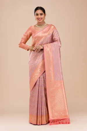 Lavender Zariwork Silk Saree