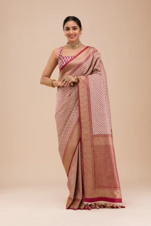 Maroon Zariwork Silk Saree