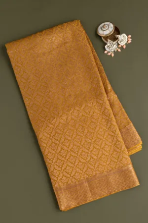 Mustard Zariwork Pure Silk Saree