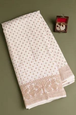 Off White Zariwork Banarasi Saree