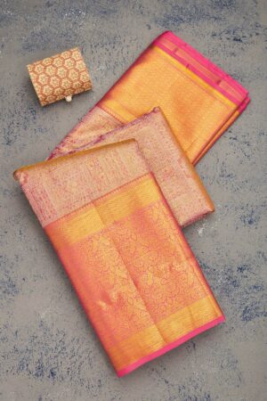 Onion Pink Zariwork Pure Silk Saree