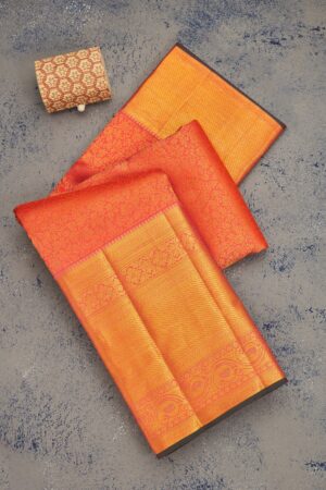 Orange Zariwork Pure Silk Saree