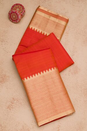 Orange Zariwork Pure Silk Saree