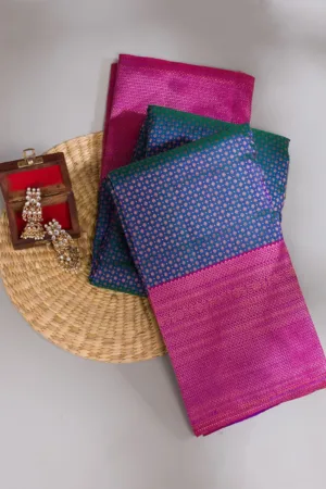 Peacock Blue Zariwork Pure Silk Saree