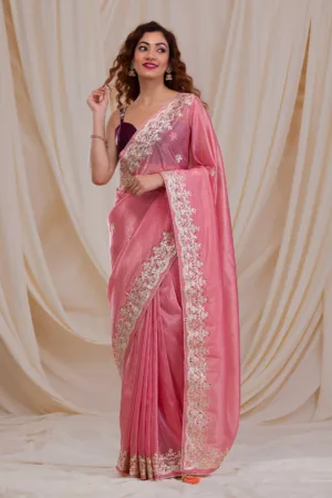 Pink Gotapatti Tissue Saree
