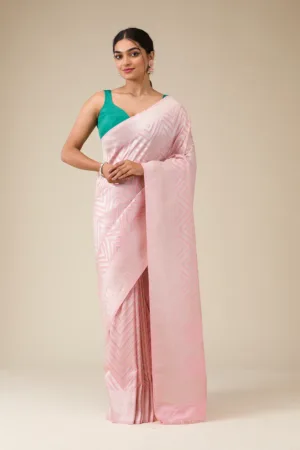 Pink Zariwork Art Silk Saree