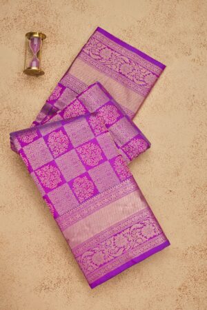 Purple Zariwork Pure Silk Saree