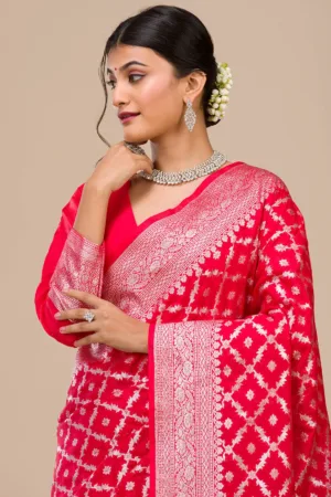 Red Zariwork Chanderi Silk Saree
