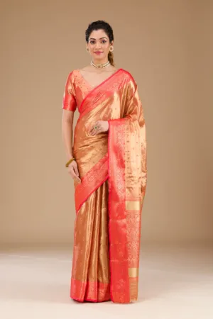 Red Zariwork Tissue Saree