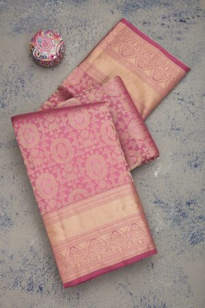 Wine Zariwork Pure Silk Saree