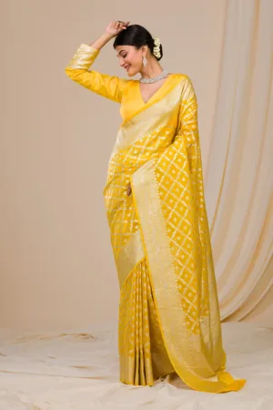 Yellow Zariwork Chanderi Silk Saree