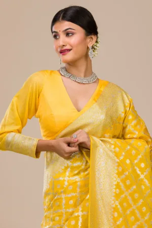 Yellow Zariwork Chanderi Silk Saree