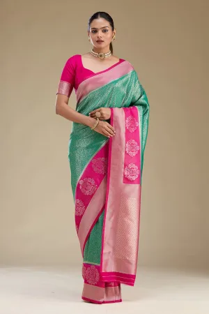 Rama Green Zariwork Art Silk Saree