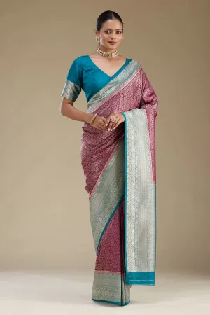 Purple Zariwork Art Silk Saree